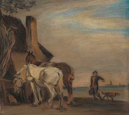 “查尔斯，他给两匹马送水（保罗·波特在卢浮宫的画作），西奥多·菲利普森