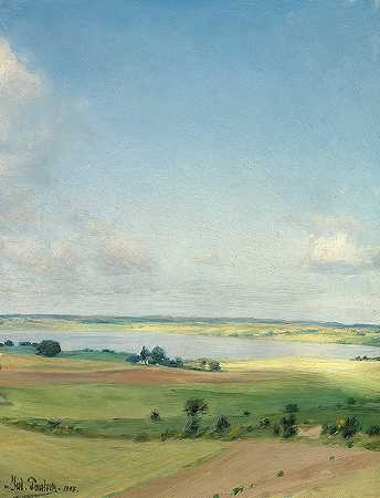 朱利叶斯·保尔森（Julius Paulsen）的《山丘风景，高高的天空》