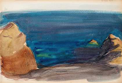 “海滩风景，马格努斯·恩克尔的草图