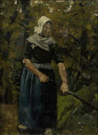 理查德·尼古拉斯·罗兰·霍尔斯特的《拿着棍子的农妇》