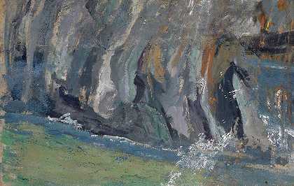 恩斯特·席斯的《岩石上的波浪破碎》