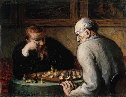 “尊敬的Daumier的棋手