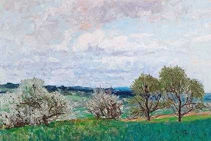 阿尔弗雷德·佐夫（Alfred Zoff）的《德意志兰茨堡开花的树木》