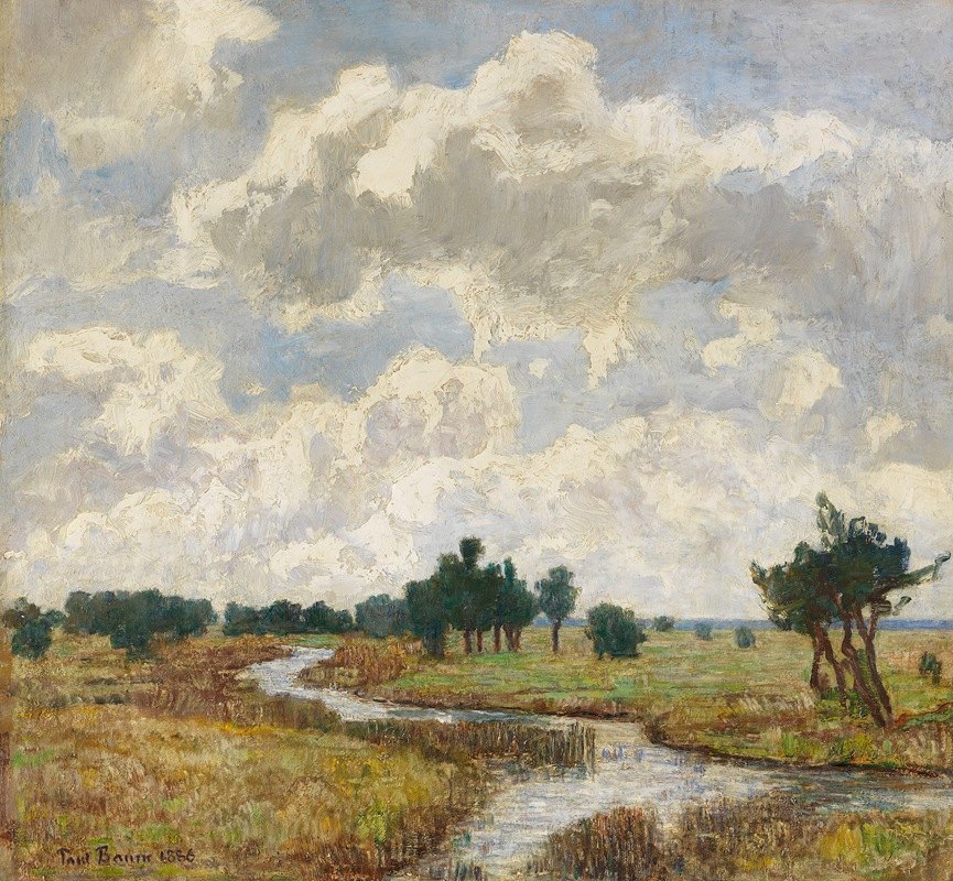 保罗·鲍姆（Paul Baum）的《沼泽草地上晴朗多云的天空》
