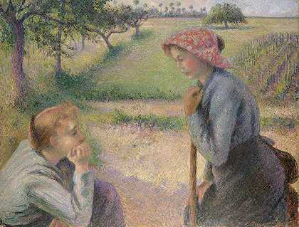 卡米尔·皮萨罗的《两个年轻的农民妇女》