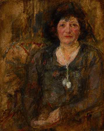 奥尔加·博兹南斯卡的《戴项链的女士肖像》