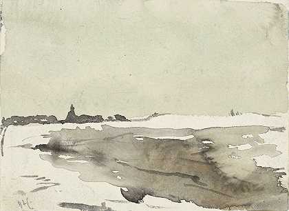 阿道夫·勒·孔特（Adolf le Comte）的《冬季风景与教堂》