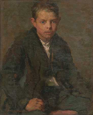 Elemír Halász Hradil的《劳动男孩肖像》