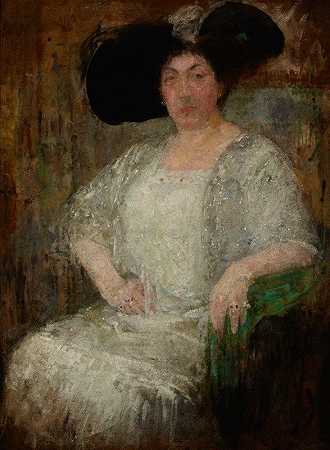 奥尔加·波兹南斯卡的《法国女作家加布里埃尔·雷瓦尔的画像》