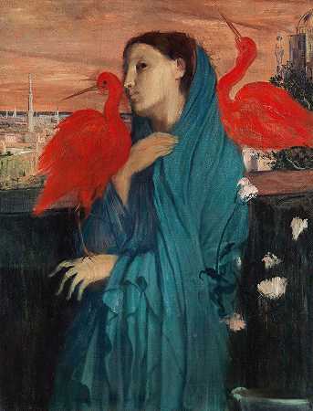 埃德加·德加（Edgar Degas）的《年轻女子与伊比斯》（Young Woman with Ibis）