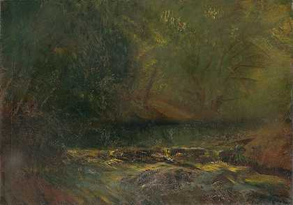 Ladislav Mednyánszky的《森林内部与小溪》