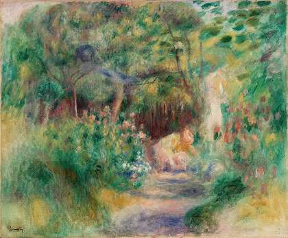 皮埃尔·奥古斯特·雷诺阿（Pierre Auguste Renoir）的《风景与女性园艺》（Paysage et femme jardinant）