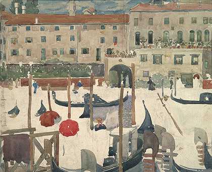 莫里斯·普伦德加斯特的《威尼斯码头》