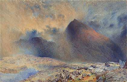 阿尔弗雷德·威廉·亨特（Alfred William Hunt）的《晴云中的斯诺登山》