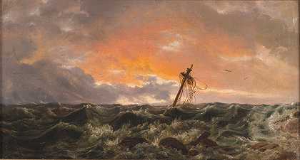 约翰·克里斯蒂安·达尔的《海景与残骸》