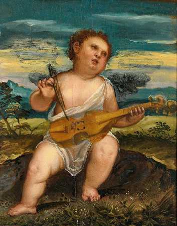 博尼法西奥·维罗内斯的《风景中的丘比特与小提琴》