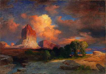 托马斯·莫兰（Thomas Moran）的《怀俄明州绿河日落云》（Sunset Cloud，Green River，Wyoming）