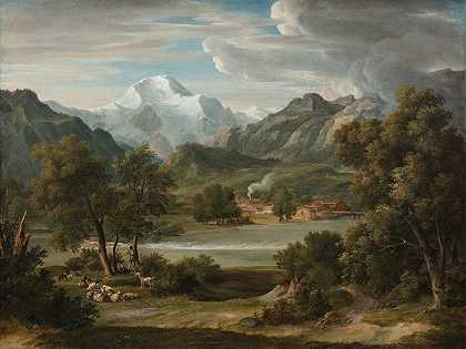 约瑟夫·安东·科赫（Joseph Anton Koch）的《Lauterbrunnertal Near Untersee With A View Of The Jungfrau》