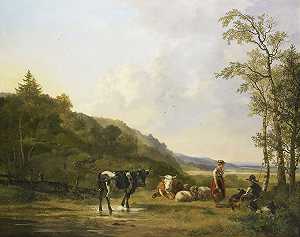 《牧民与牛的风景》，彼得·杰拉尔杜斯·范·奥斯著