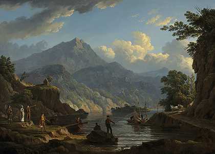约翰·诺克斯（John Knox）的《卡特林湖风景与游客》