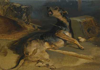 《受伤猎犬的研究》，摘自埃德温·亨利·兰瑟爵士的沃尔特·斯科特的《护身符》