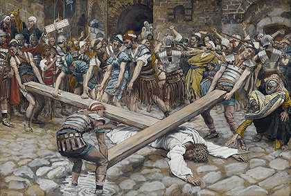 詹姆斯·蒂索（James Tissot）的《西里尼人西蒙被迫与耶稣一起背十字架》