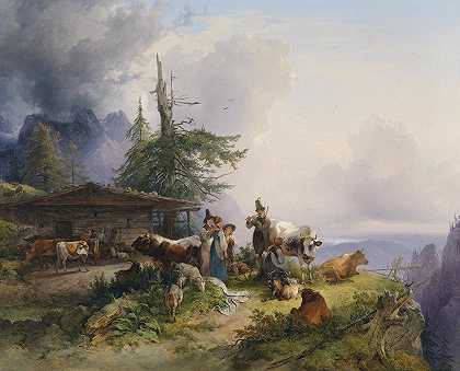 弗里德里希·奥古斯特·马蒂亚斯·高尔曼（Friedrich August Matthias Gauermann）的《Untersberg的阿尔卑斯山》