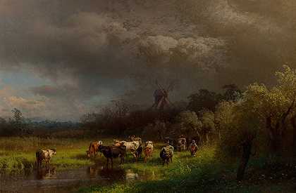 赫尔曼·奥托马·赫尔佐格《风车风景》