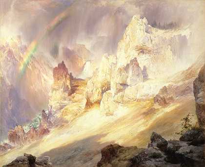 托马斯·莫兰的《黄石大峡谷上的彩虹》