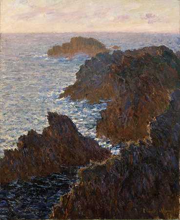 克劳德·莫奈的《多莫伊斯港贝尔岛的岩石》