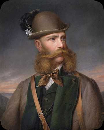 埃德蒙·马尔克内克的《皇帝弗朗茨·约瑟夫穿着伊斯克勒狩猎服》