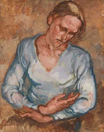 约翰娜·坎普曼·弗伦德的《交叉双臂的女人》