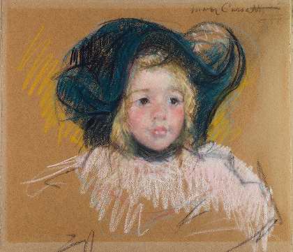 玛丽·卡萨特（Mary Cassatt）的《戴着绿色帽子的西蒙的头像》（第二）
