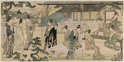 “源氏物语的松泽篇”（摘自《穿着优雅现代服饰的源氏物话》系列），作者：Chōbunsai Eishi