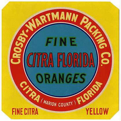 “优质柑橘标签-黄色，