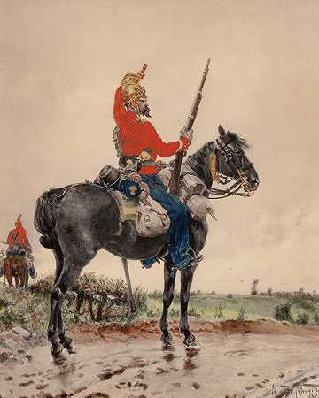 阿瑟·阿尔弗雷德·布鲁内尔·德·诺伊维尔的《骑兵守卫》
