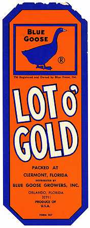 “Lot O”黄金生产标签由者
