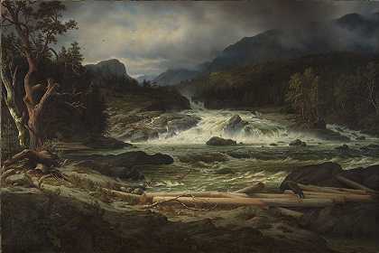 托马斯·费恩利（Thomas Fearnley）的《康斯堡的拉布罗瀑布》（The Labro Falls at Kongsberg）