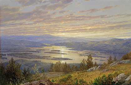 威廉·特罗斯特·理查兹的《红山湖水》