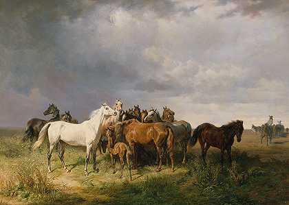 弗兰兹·亚当的《普什塔上的马》
