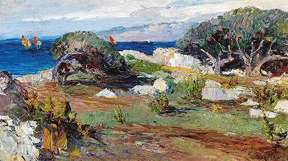 莱昂蒂娜·冯·利特罗的《海岸风景》