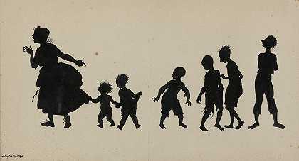 《女人和六个孩子》作者：Arthur Rackham