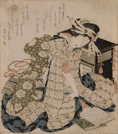 《Courtesan睡着了》作者：Katsushika Hokusai