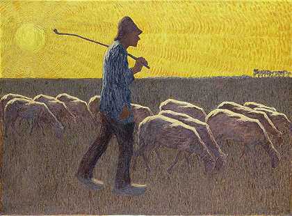 《牧羊人与羊》作者：Cornelis Albert van Assendelft