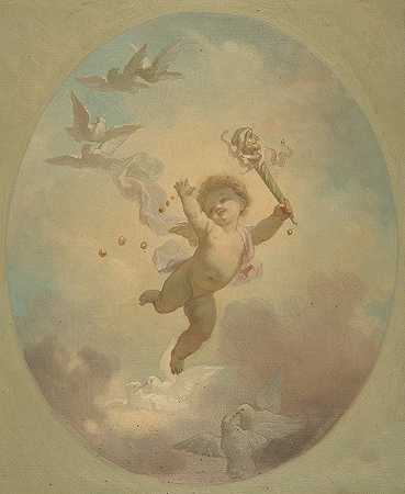 朱尔斯·爱德蒙德·查尔斯·拉查伊斯的《羽翼推杆和斑鸠》