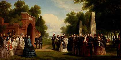 “1860年10月，托马斯·普里查德·罗西特（Thomas Prichard Rossiter）率领威尔士亲王、布坎南总统和政要访问弗农山华盛顿墓