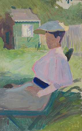 理查德·伯格的《花园椅上的女人》