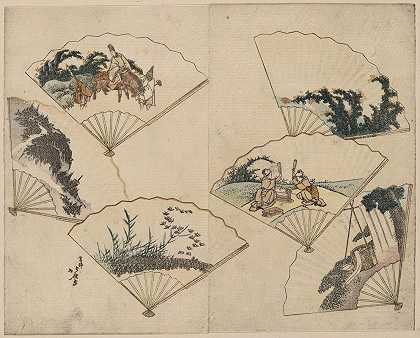 “Mutamagawa senmen harimaze”作者：Katsushika Hokusai