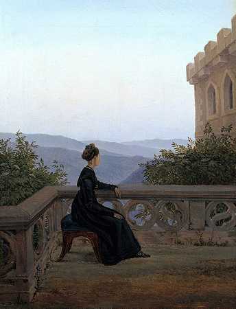 卡尔·古斯塔夫·卡鲁斯的《阳台上的女人》