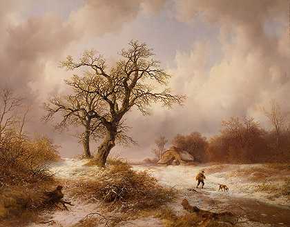 《冬季风景》作者：雷米吉乌斯·阿德里安斯·范·哈宁